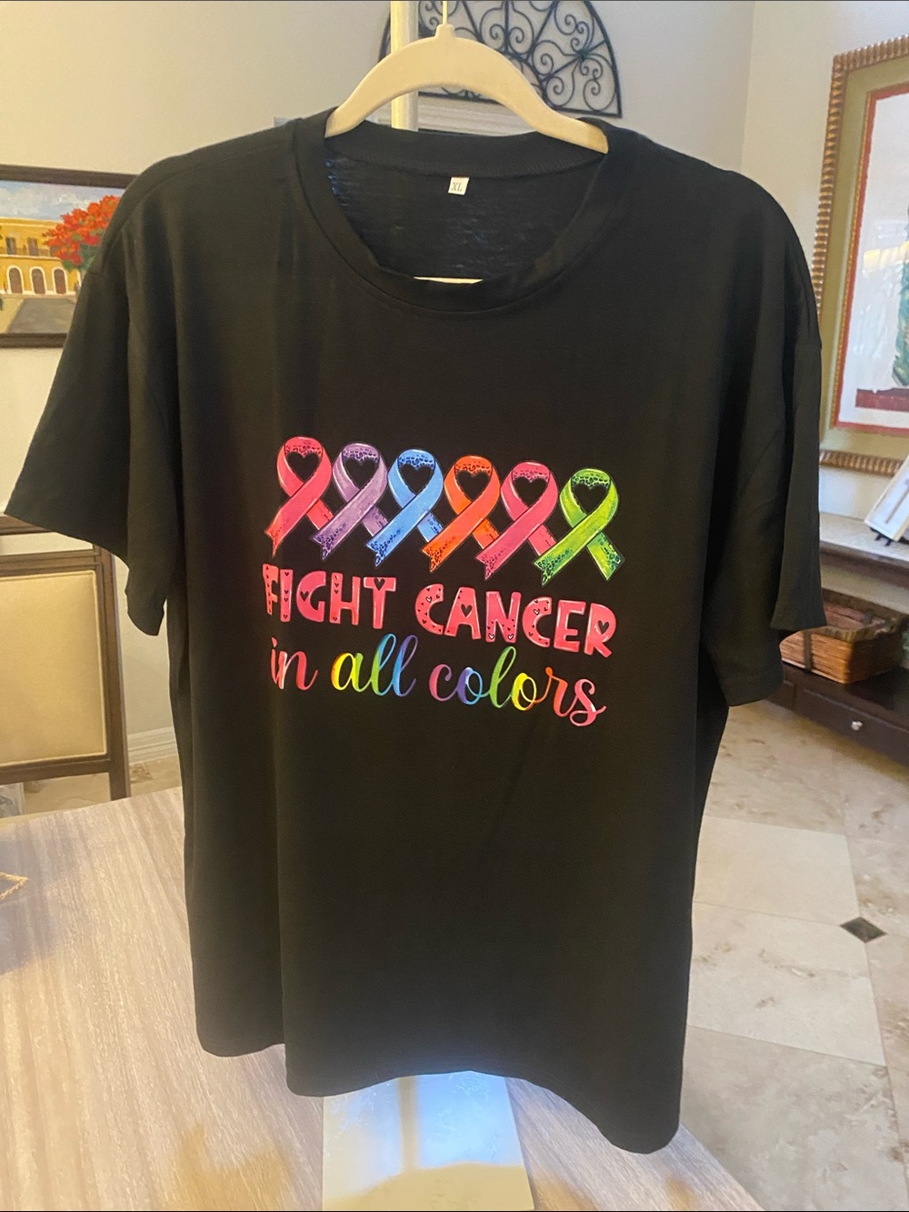 Fight Cancer in All Colors Short Sleeve Tee - Black
